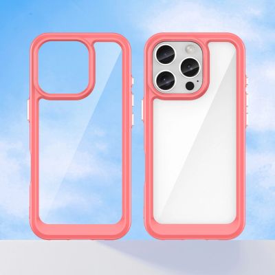 8. Etui Outer Space Case z żelową ramką do iPhone 16 Pro - czerwone
