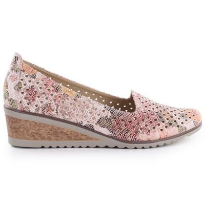 2. Półbuty damskie na koturnie ażurowe wielokolorowe Potocki SZ12306