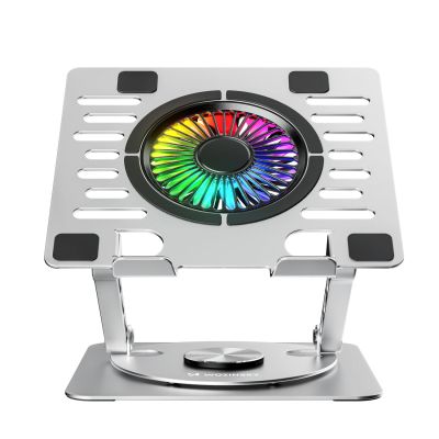 6. Podstawka Wozinsky WDCX-X16-AS CoolBase RGB chłodząca z obrotem 360° pod laptopa i tablet - srebrna