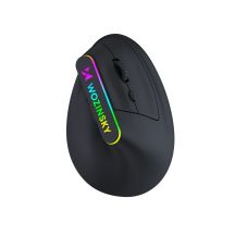 Mysz bezprzewodowa Wozinsky WMG-1164 gamingowa pionowa ergonomiczna 3600 DPI z podświetleniem RGB - czarna