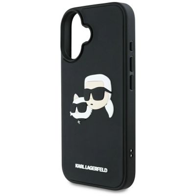 6. Etui Karl Lagerfeld HC 3D Rubber Double Heads na iPhone 16 - czarne
