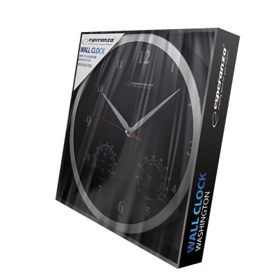 2. ESPERANZA ZEGAR ŚCIENNY WASHINGTON CZARNY