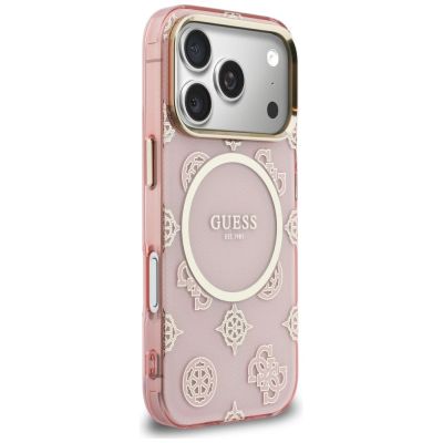 4. Etui Guess IML Peony Dot MagSafe na iPhone 17 Pro - różowe
