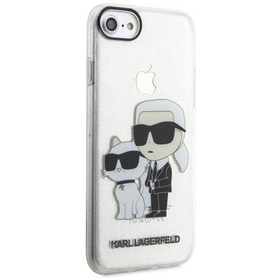 6. Etui Karl Lagerfeld Glitter Karl&Choupette na iPhone 7 / 8 / SE 2020 / SE 2022 - przezroczyste