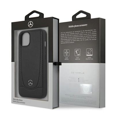 8. Etui Mercedes Leather Urban do iPhone 15 Plus - czarne