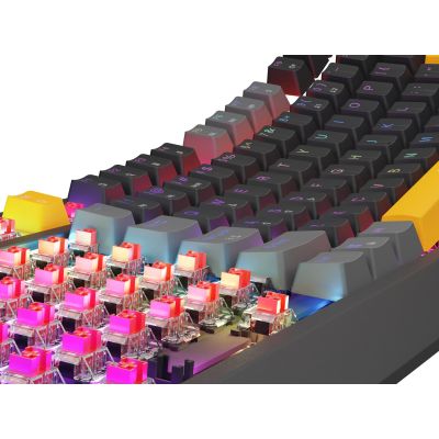 16. GENESIS Thor 230 TKL klawiatura Gaming USB + RF Wireless + Bluetooth QWERTY Czarny, Szary, Pomarańczowy