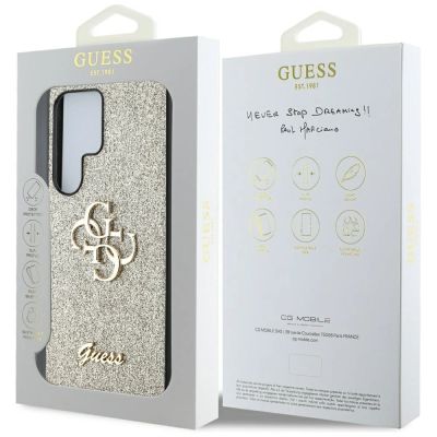 8. Etui Guess Fixed Glitter Big 4G Metal Logo do Samsung Galaxy S25 Ultra złoty