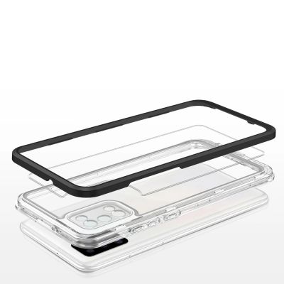5. Clear 3in1 etui do Samsung Galaxy A03s (166) żelowy pokrowiec z ramką czarny