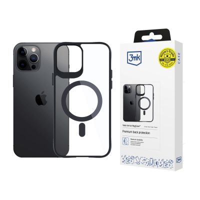 Etui 3mk Satin Armor MagCase z MagSafe na iPhone 12 Pro Max - przezroczyste z czarną ramką