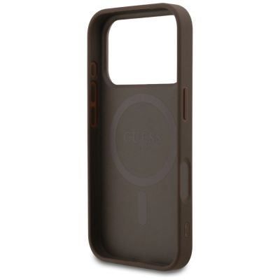 7. Etui Guess 4G Small Classic Logo MagSafe na iPhone 17 Pro / 18 Pro - brązowe