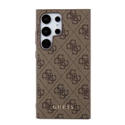 3. Etui Guess 4G Metal Gold Logo na Samsung Galaxy S24 Ultra - brązowe