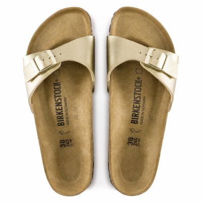 11. Klapki damskie Birkenstock Madrid Birko-Flor Gold regular szerokie złote (1016106)