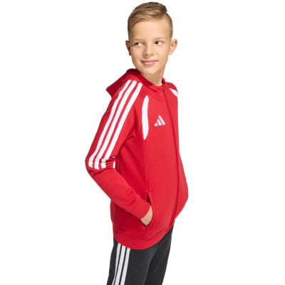 6. Bluza dla dzieci adidas Tiro 26 League Sweat Full Zip Hoodie czerwona KF9101