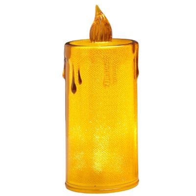 36. ŚWIECA DEKORACYJNA 8 CM AMBER CIEPŁY BIAŁY 1 LED