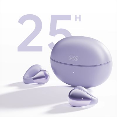 5. Słuchawki OWS QCY Crossky C30 z klipsem IPX4 Bluetooth 5.4 - fioletowe