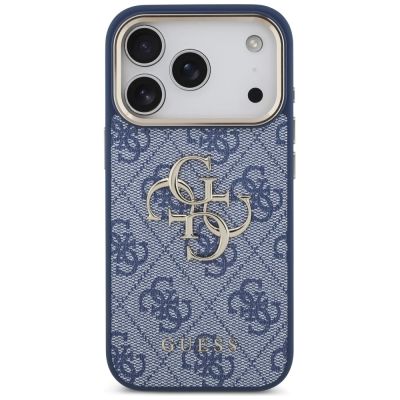 3. Etui Guess 4G Big 4G Classic Logo na iPhone 18 Pro / 17 Pro - niebiesko-złote