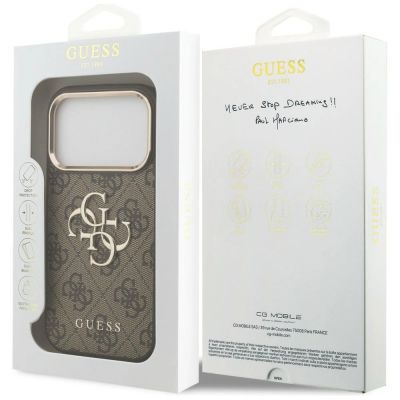 8. Etui Guess 4G Big 4G Classic Logo na iPhone 17 Pro / 18 Pro - brązowo-złote