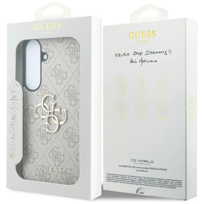 8. Etui Guess Leather 4G Metal Logo na Samsung Galaxy S26 FE - różowe