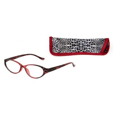 Okulary do czytania MS514 +3.00 cętki +etui