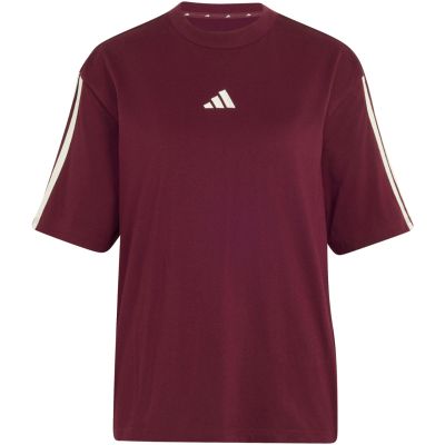 2. Koszulka damska adidas Essentials 3-Stripes Boyfriend bordowa KX0793