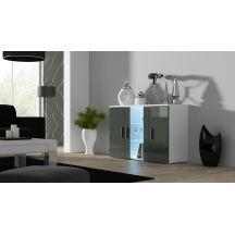 Komoda 120cm SOHO S7 biały/ szary połysk
