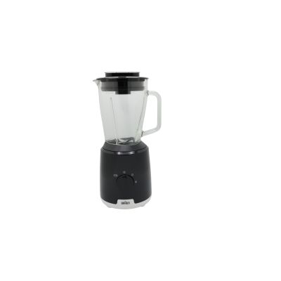 5. Mikser stojący Braun JB1051BK Household PowerBlend 1 ze szklaną nasadką blendera 1,5 l z kubkiem na wynos, gadżety kuchenne do kruszenia, przecierania i mieszania, funkcja kruszenia lodu, 2 prędkości