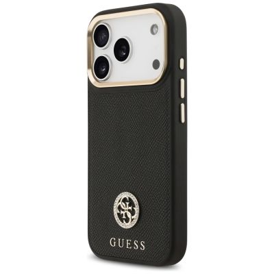 2. Etui Guess Grained Strass Logo MagSafe na iPhone 17 Pro - czarne