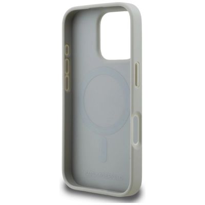 7. Etui Karl Lagerfeld Grained Pattern & Logo MagSafe na iPhone 16 Pro Max - szare