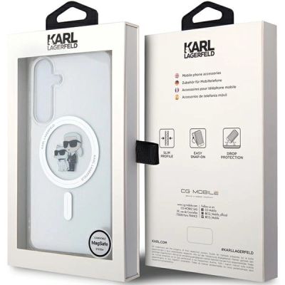 8. Etui Karl Lagerfeld IML Karl&Choupette MagSafe na Samsung Galaxy S24 - przezroczyste