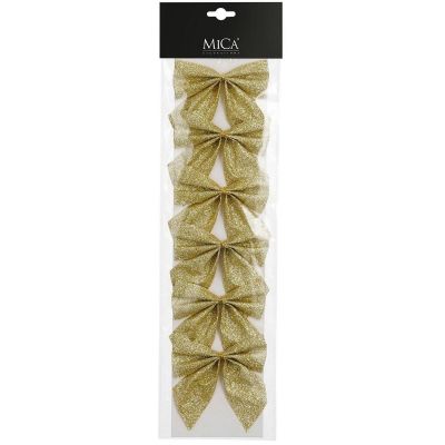 2. KOKARDA DEKORACYJNA ZŁOTA 10x12CM 6SZT MICA