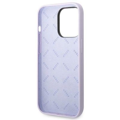 7. Etui Guess Silicone Vintage Gold Logo na iPhone 14 Pro - fioletowe