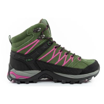 4. CMP Rigel buty damskie trekkingowe skóra trwałe wodoodporne za kostkę zielone