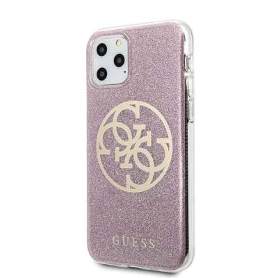 2. Etui Guess Glitter 4G Circle Hardcase na iPhone 11 Pro - różowe