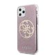 2. Etui Guess Glitter 4G Circle Hardcase na iPhone 11 Pro - różowe