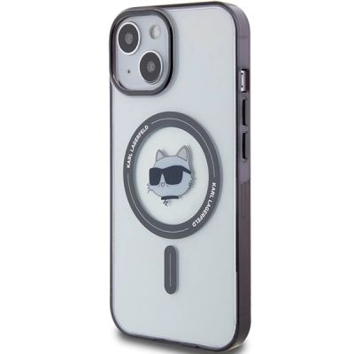 2. Etui Karl Lagerfeld IML Choupette's Head MagSafe do iPhone 15 Plus - przezroczyste