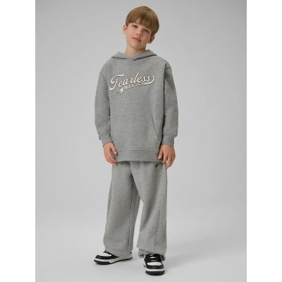 3. Bluza dresowa loose z kapturem chłopięca 4F 4FJRSS26TSWSM2636-27M