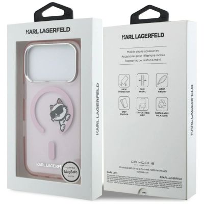 8. Etui Karl Lagerfeld IML Peekaboo MagSafe na iPhone 17 Pro - różowe