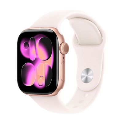 3. Zegarek Apple Watch Series 11 (2025) GPS 42mm Aluminiowa koperta w kolorze różowego złota ze sportowym paskiem S/M - Jasny rumieniec