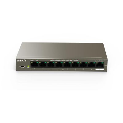 5. Tenda TEF1109P-8-102W łącza sieciowe Fast Ethernet (10/100) Obsługa PoE Metaliczny
