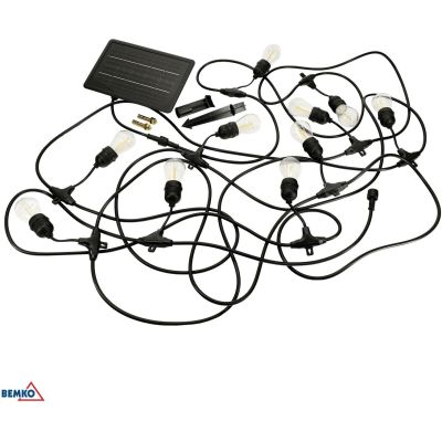 SOLARNA GIRLANDA OGRODOWA LED BEMKO SOLBEE 3W 3000K 10SZT 10M IP65 CZARNA C83-SOB-003BL-3K