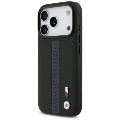 2. Etui BMW M Perforated Stripe Logo MagSafe na iPhone 17 Pro - niebieskie