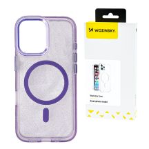 Etui Wozinsky Glitter Case z Mag Safe na Samsung Galaxy S25+ - fioletowe z brokatem
