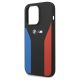 6. Etui BMW Silicone Blue&Red Stripes M Collection na iPhone 15 Pro Max - czarne