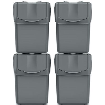 6. ŚMIETNIK KOSZE NA ŚMIECI 20 L SORTIBOX SET4 SZT. SZARY KAMIEŃ