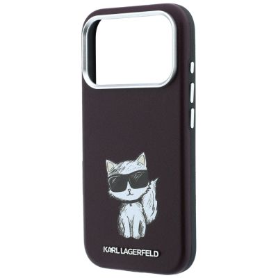 7. Etui Karl Lagerfeld Smooth Choupette Sketch MagSafe na iPhone 17 Pro / 18 Pro - burgundowe