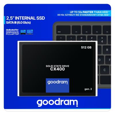 16. DYSK SSD GOODRAM 512GB Gen. 2 SATA III 2,5 CX400