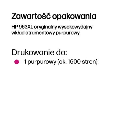 77. HP 963XL oryginalny wysokowydajny wkład atramentowy purpurowy