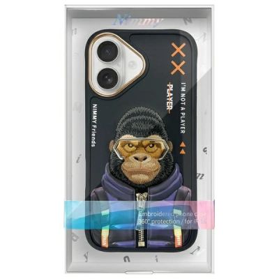 12. Etui Nimmy Cool&Cute 2.0 Monkey na iPhone 16 - czarne