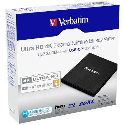 5. VERBATIM NAPĘD ZEWNĘTRZNY BLU-RAY X6 ULTRA HD 4K USB-C 3.1 43888