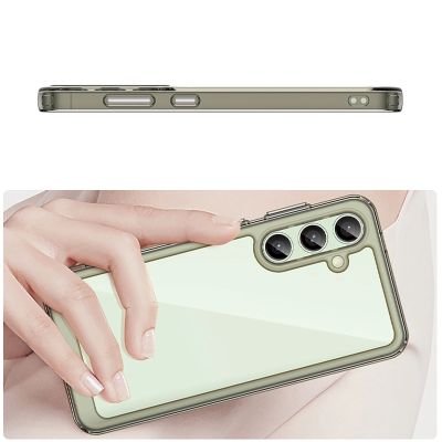 4. Etui silikonowe Outer Space Case z żelową ramką do Samsung Galaxy S24 FE - przezroczysto-czarne